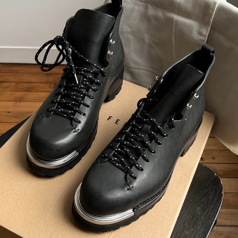 Feit | Black Metal Unlined Hiker Boots